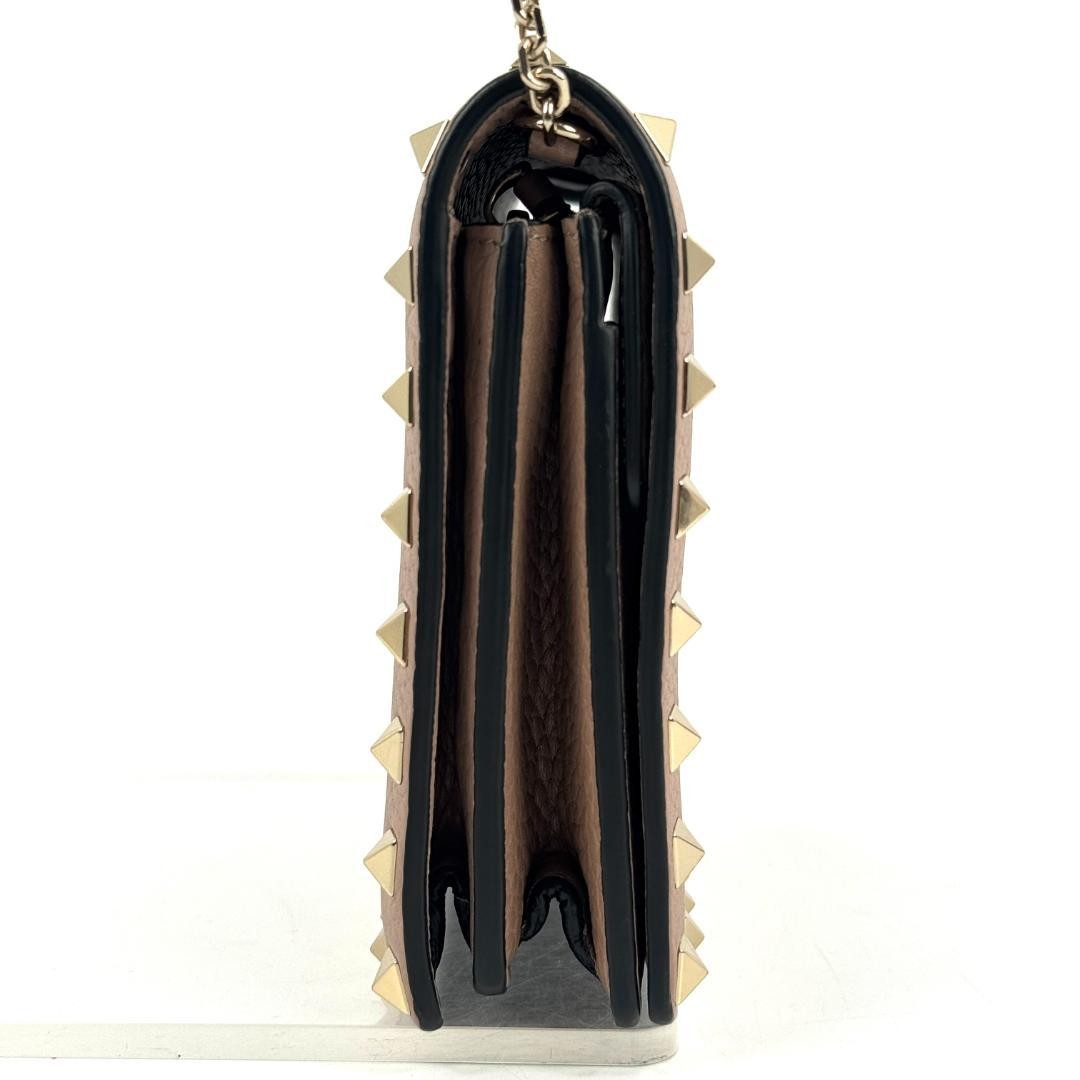 Valentino Garavani Rockstud Pink Leather Wallet on Chain Shoulder Bag, Mini, AB thumbnail 7