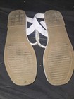 white Top Moda flat sandals feature strappy rhinestone  Size 7 Womens — photo 2