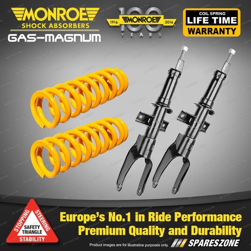 Front Raised Monroe Shock Absorbers King Springs for Volkswagen Amarok 2H 11-14 - Picture 1 of 3