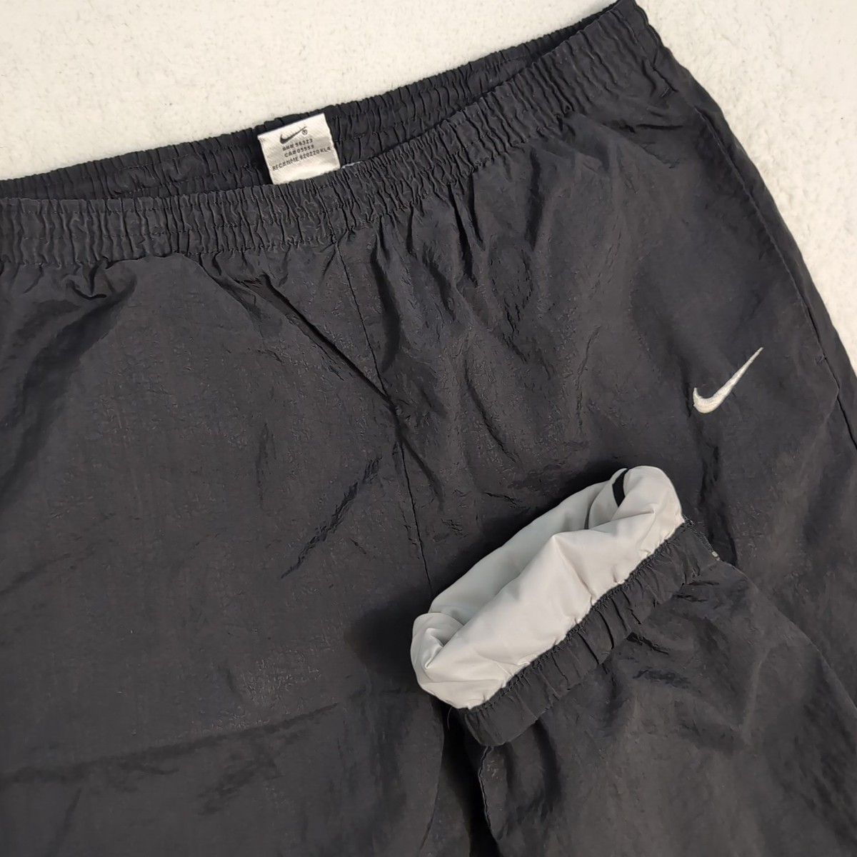 Nike Vintage 90s Lined Windpants Track Pants Ankle Zip Black