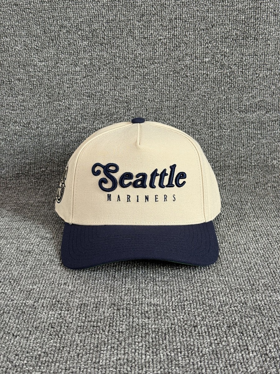 Mitchell & Ness Seattle Mariners MLB Snapback Hat Cream Navy S1253