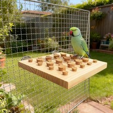 Parrot Chewing Toy with Wooden Corks Cage Woodpecker Feeding Toy Exercise Gym
