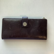 Hobo International Dark Brown Leather Wallet With Signature Snap Closure