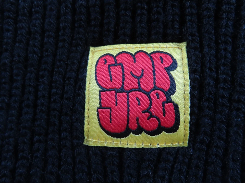 Empyre Gorro OSFA Negro Plegable Tejido Graffiti Logo Invierno Sombrero Gorra Patinador Y2K Foto 2 de 4