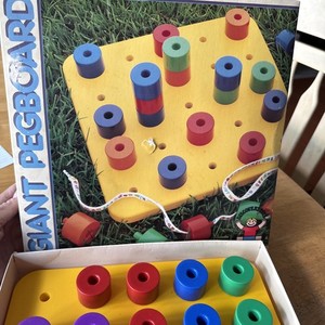 Vintage 1983 Giant Pegboard Discovery Toys Colorful Learning Fine Motor Skills.