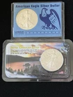 (2) SILVER AMERICAN EAGLE 1 TROY OZ EA UNC .999 LITTLETON COIN UNC 1998 2000 LOT