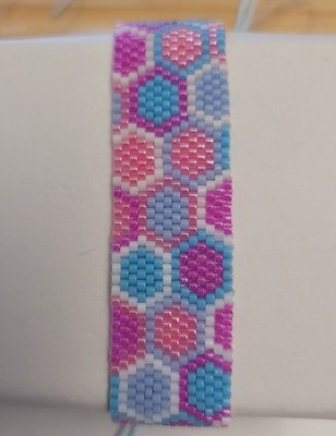 Handgefertigtes Miyuki Delica Perlenarmband   Unikat in Rosa, Pink & Hellblau