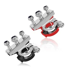 2PCS Battery Terminal Connectors Car Battery Terminals Top Post, Black&Red