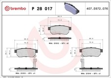 Bremsbelagsatz Hinten Akebono-System für Honda Accord III CA Aerodeck ab 85->