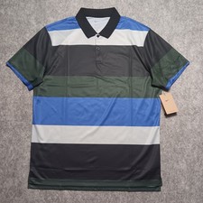 Nike Victory  Dri-FIT Golf Polo Mens Large Blue Striped FZ7452-490 New MSRP 70
