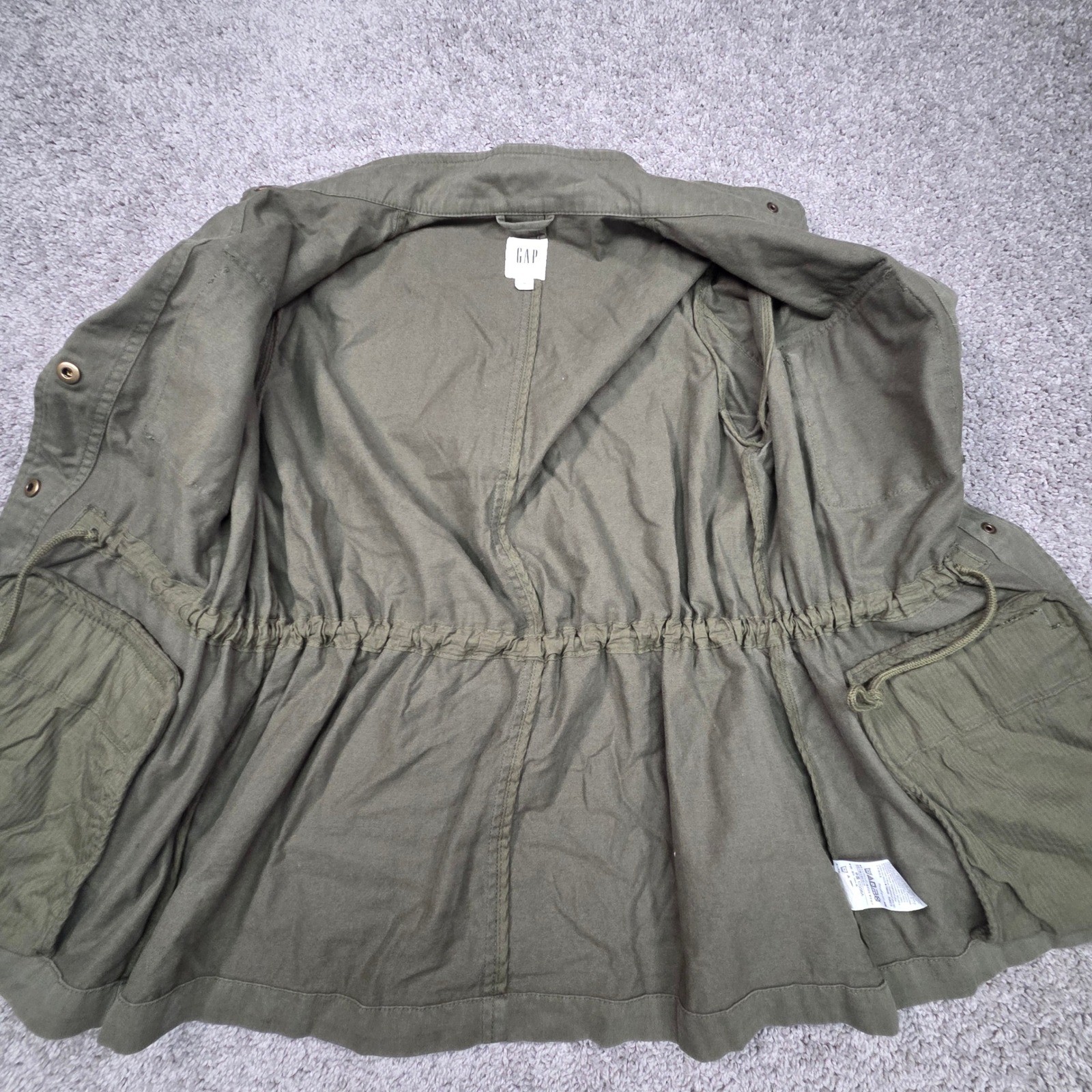 GAP Olive Green Utility Jacket Drawstring Waist W… - image 6