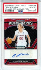 CAMERON BRINK RC 2024 PANINI PRIZM DRAFT RED SHIMMER ROOKIE AUTO SP 1/11 PSA 10