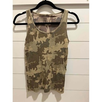 The Limited Perfect Tank Top Womens Small Camo Camouflage Ribbed Cotton Y2K 06