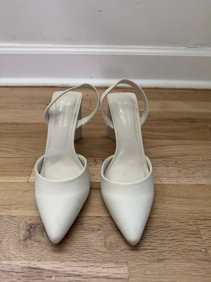 Call It Spring Women’s Light Grey Sling Back Heels Size 6.5 - Image 2 of 4