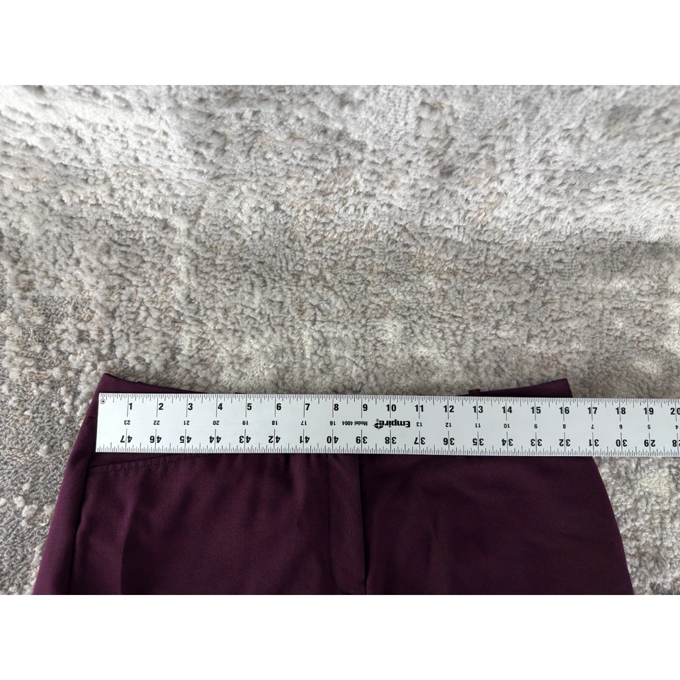 Pantalones Worthington Talla 8 Calce Moderno Pierna Recta Púrpura Botón Cremallera Frente Plano Foto 4 de 4