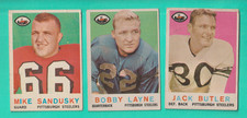 3-1959 TOPPS PITTSBURGH STEELERS #s 22 JACK BUTLER,40 BOBBY LAYNE,136 MIKE SANDY