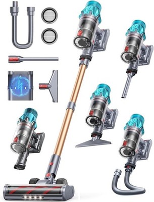 Cordless Vacuum Cleaner 600W/50Kpa, Stick Vacuum Cleaners 65 Mins Max Runtime...