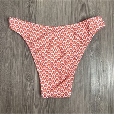 No Boundaries Extra Cheeky High Leg Geometric Bikini Bottom Pink/Orange XS