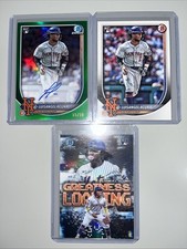 Luisangel Acuna 2025 Bowman Chrome Rookie Green Refractor Auto /99 | Base Rookie