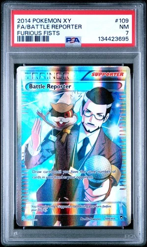 2014 Pokemon Xy Furious Fists #109 Fa/Battle Reporter Furious Fists PSA 7
