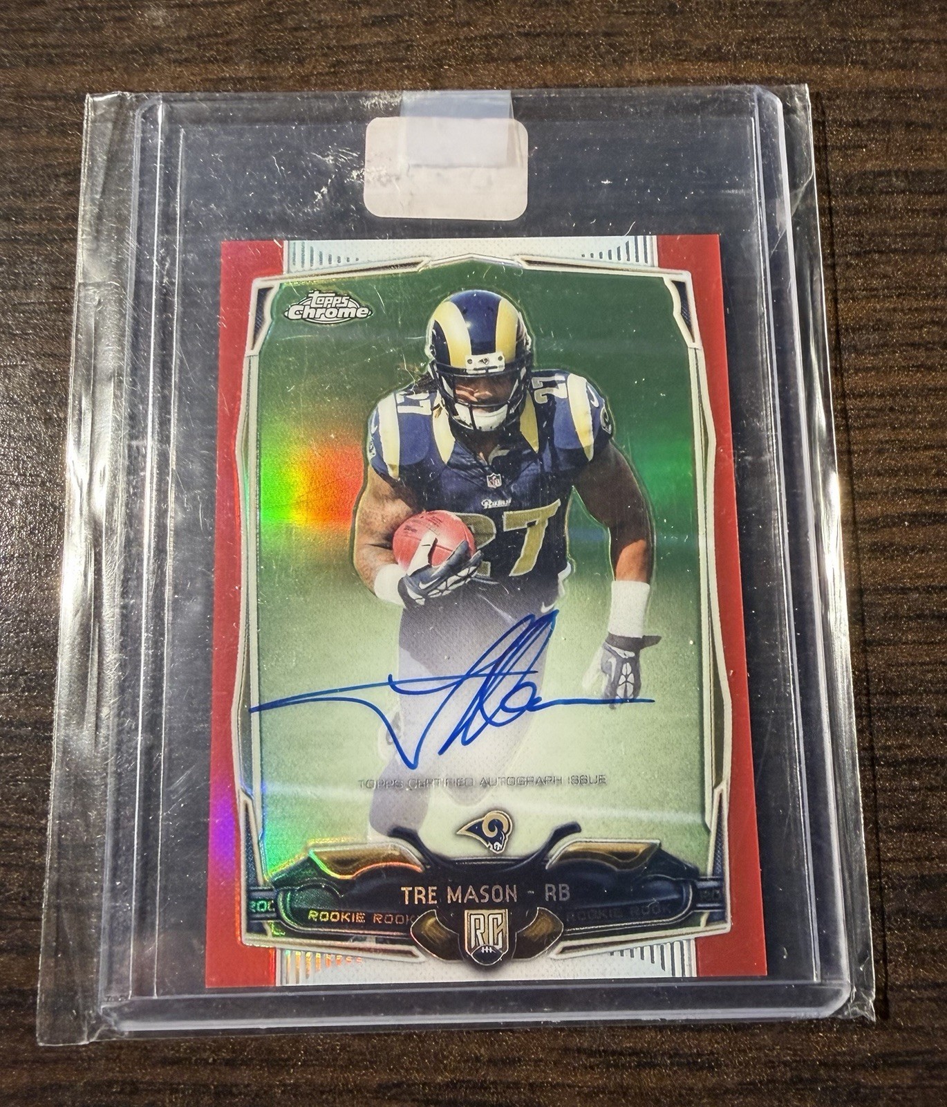2014 Topps Chrome Mini - Tre Mason #164 RED Refractor Rookie Autographs 1/5