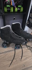Sure-Grip Boardwalk Quad Roller Skates Black Suede Mens 7