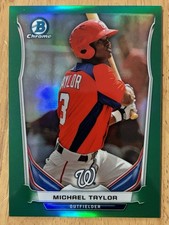 2014 Bowman Chrome - Prospects Michael Taylor #BCP40 Green Refractor /75 (RC)