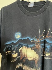 Vintage Habitat Single Stitch T shirt 1992 Elk WA State Rare! USA made! XL