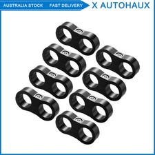 Car AN10 Hose Separator Clamp Fitting Adapter for 5/8 Fuel Hose Black -8 Pcs