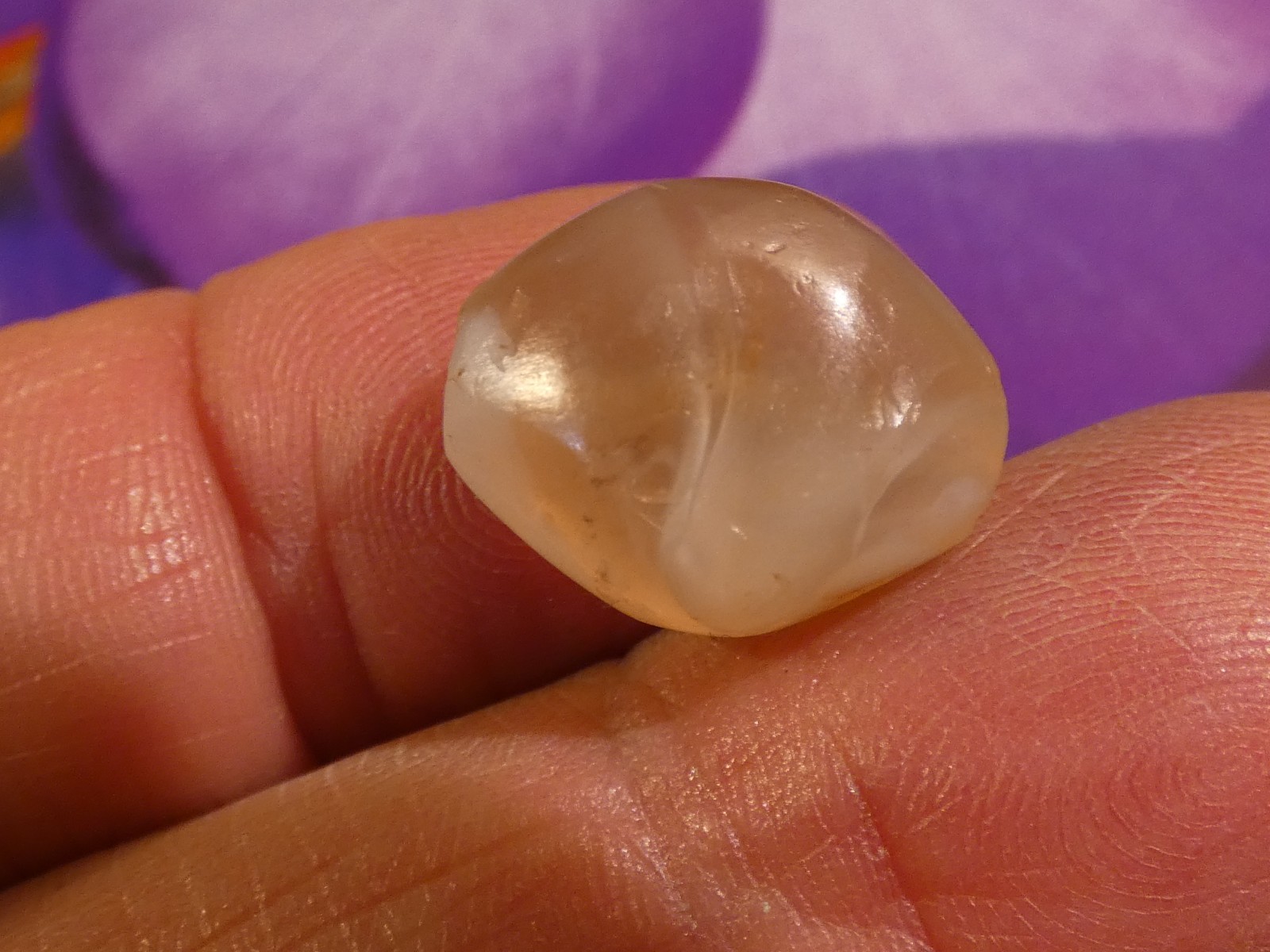 ANCIENT WESTERN ASIA PATINIZED CHALCEDONY BICONE BEAD 16.4-13.7-10.1  GORGEOUS