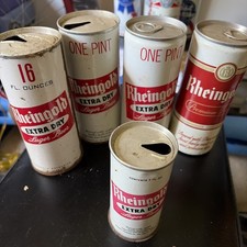 5 RHEINGOLD Extra Dry Empty PULL TAB TOP BEER Can LOT Brewery USA