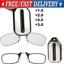 Mini Folding Legless Nose Clip Reading Glasses Ultra-light Diopter 1.0 To 3.0