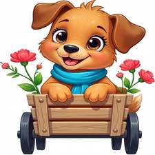30 Custom Puppy Carnations Personalized Address Labels