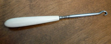 Victorian Style Vintage Shoe Button Hook Celluloid Ivory Handle 6 1/4  Long 