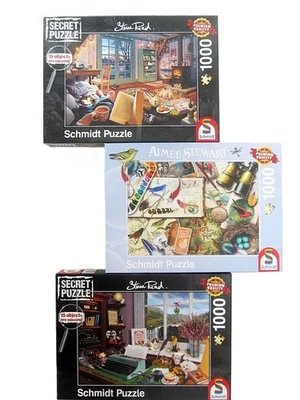 3x PUZZLE Schmidt - 1000 Teile Secret u.a. Familienspiele Sammlung - Bild 1 von 4