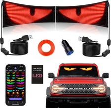 2PCS LED Devil Eyes Light 15"x4" Programmable Car Display Scrolling Window Sign