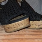SO Women’s Black Woven Strappy Ankle Strap Buckle Cork Wedge Sandals US 5 — photo 6