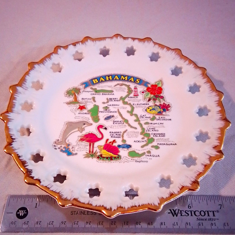 Bahamas Souvenir Map Design Decorative Plate - Not for Food Use