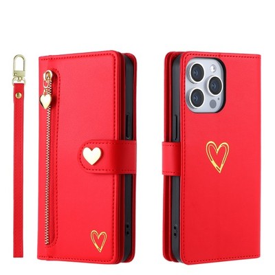 Zipper Leather Card Wallet Holder Case For iPhone 17 16 15 Pro Max 14 13 12 11