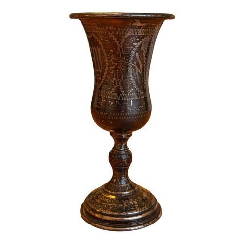 69.6g Antique Russian 84 Sterling 925 Goblet Hand Engraved Chalice Floral Motifs - Picture 5 of 12