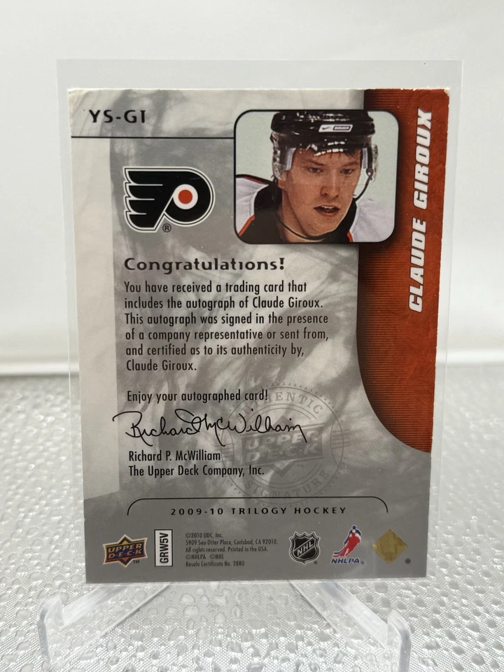 Claude Giroux Young Stars Scripts Trilogy Auto READ - Image 2 of 4