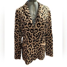 J. Crew Womens Cotton Animal Print Knit Blazer Jacket Size Small NWT