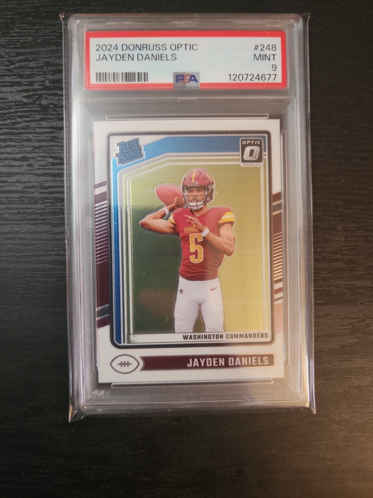 2024 Donruss Optic Jayden Daniels (RC) #248 PSA 9 Mint Rated Rookie view 5