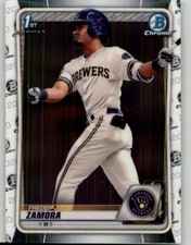 2020 Bowman Draft Freddy Zamora Chrome #BD-46 Milwaukee Brewers