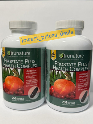 2 Pack Trunature Prostate Plus Complex Saw Palmetto Zinc Capsules New