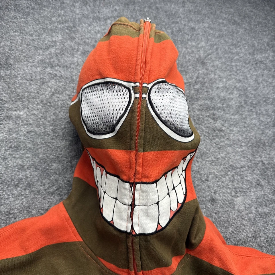 Vintage Volcom Beast Hoodie Men's Size M Orange Green Skateboard Monster Y2K - Image 3 of 4