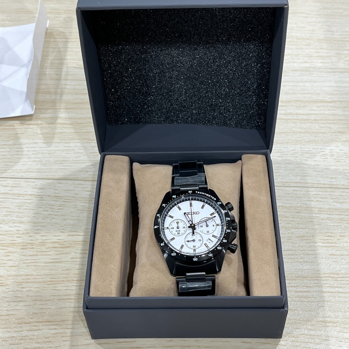 n　手9.6 Seiko SZSJ119 8T63-00N0 NANO Universe Black White Stainless steel