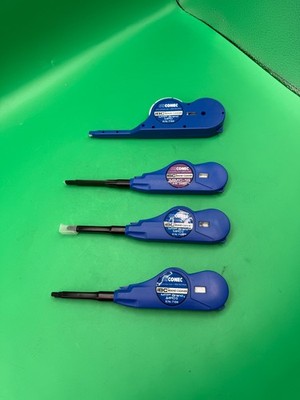 Lot of 4 US Conec IBC Fiber Optic Cleaners   MTP / MPO / MMC-4 / 7104 Connector
