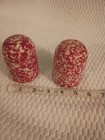 Roseville Gerald Henn Pottery Rose Pink Spongeware Salt And Pepper Shakers — photo 1