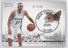 2006 Fleer Hot Prospects Draft Day Postmarks 17/100 Maurice Ager #DD-MA Auto b9u